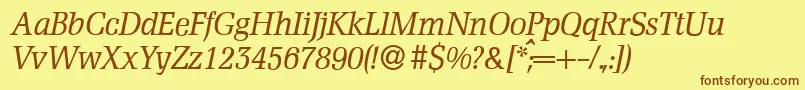 D790RomanItalic Font – Brown Fonts on Yellow Background