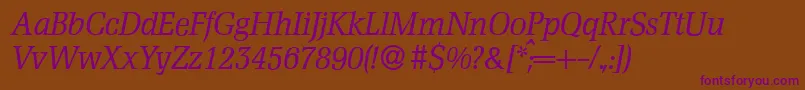 D790RomanItalic Font – Purple Fonts on Brown Background