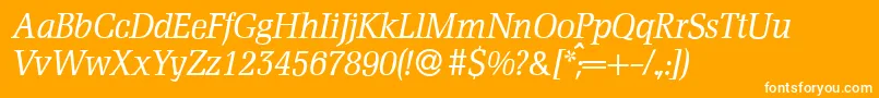 D790RomanItalic Font – White Fonts on Orange Background