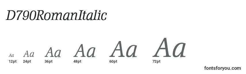 D790RomanItalic Font Sizes