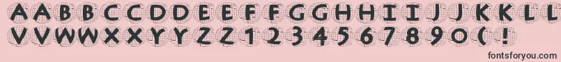 フォントAntiquaingridballoons – ピンクの背景に黒い文字