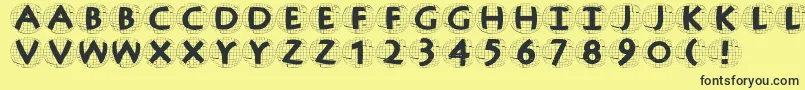 Antiquaingridballoons Font – Black Fonts on Yellow Background