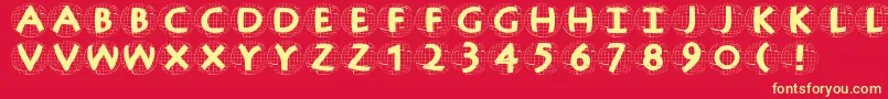 Antiquaingridballoons Font – Yellow Fonts on Red Background