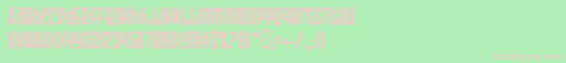 ArmorPiercing2.0Bb-fontti – vaaleanpunaiset fontit vihreällä taustalla