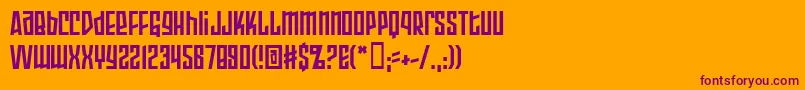 フォントArmorPiercing2.0Bb – オレンジの背景に紫のフォント