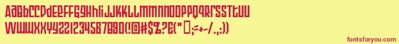 フォントArmorPiercing2.0Bb – 赤い文字の黄色い背景