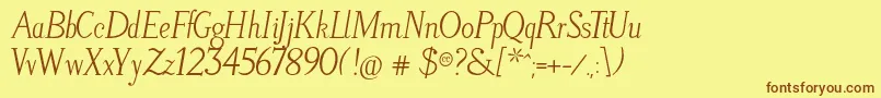 LitosScriptItalic Font – Brown Fonts on Yellow Background