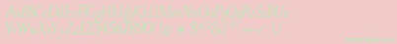 LitosScriptItalic Font – Green Fonts on Pink Background