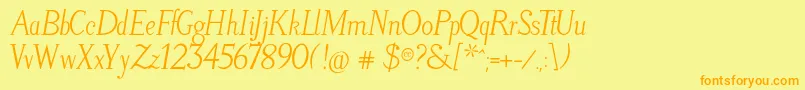 LitosScriptItalic Font – Orange Fonts on Yellow Background