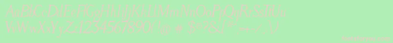 LitosScriptItalic Font – Pink Fonts on Green Background
