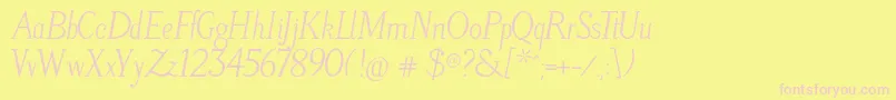 LitosScriptItalic Font – Pink Fonts on Yellow Background