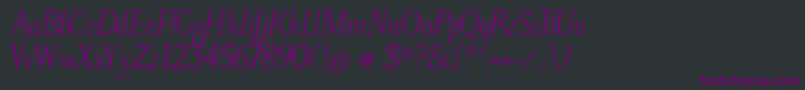 LitosScriptItalic Font – Purple Fonts on Black Background