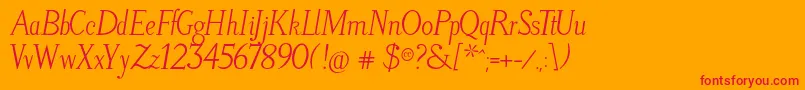 LitosScriptItalic Font – Red Fonts on Orange Background