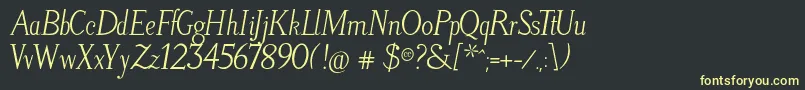 LitosScriptItalic Font – Yellow Fonts on Black Background