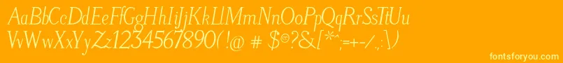 LitosScriptItalic Font – Yellow Fonts on Orange Background
