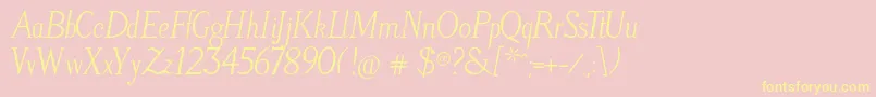 LitosScriptItalic Font – Yellow Fonts on Pink Background