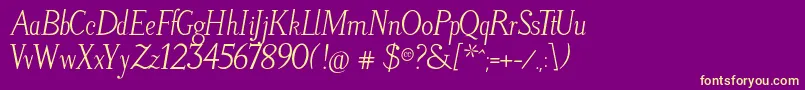 LitosScriptItalic Font – Yellow Fonts on Purple Background