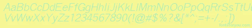 QuicktypeItalic Font – Green Fonts on Yellow Background