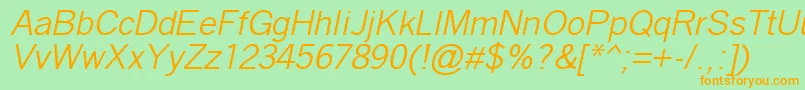 QuicktypeItalic Font – Orange Fonts on Green Background