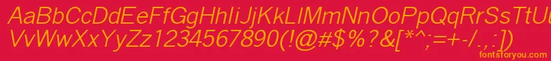 QuicktypeItalic Font – Orange Fonts on Red Background
