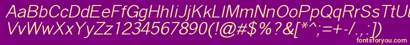 QuicktypeItalic Font – Yellow Fonts on Purple Background