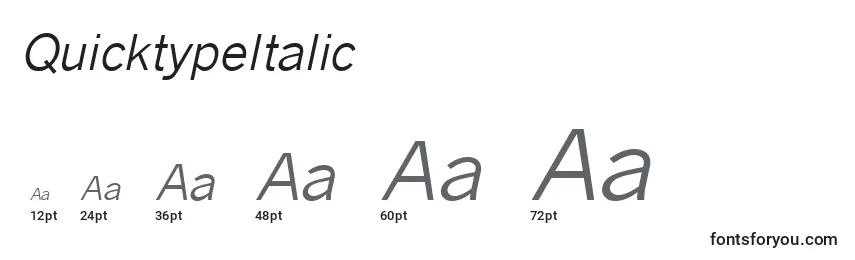 Размеры шрифта QuicktypeItalic