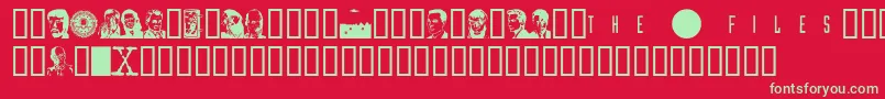 Xcast Font – Green Fonts on Red Background