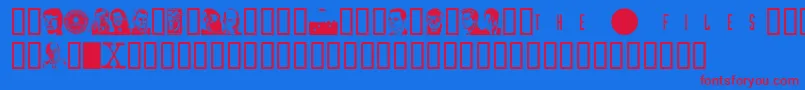 Xcast Font – Red Fonts on Blue Background