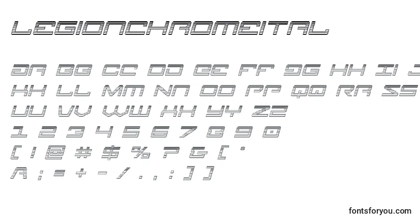 Fuente Legionchromeital - alfabeto, números, caracteres especiales