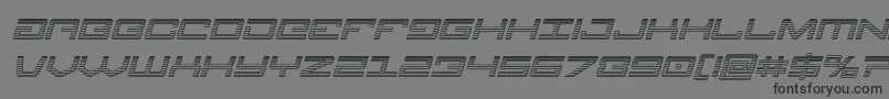 フォントLegionchromeital – 黒い文字の灰色の背景