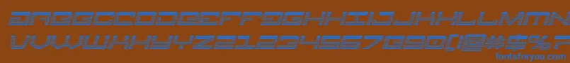 フォントLegionchromeital – 茶色の背景に青い文字