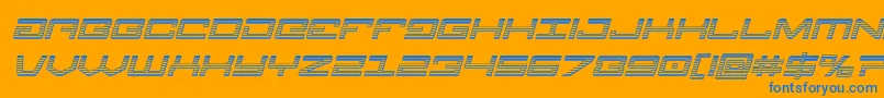 フォントLegionchromeital – オレンジの背景に青い文字