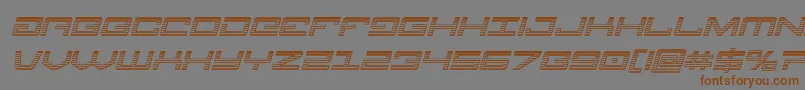 Legionchromeital-Schriftart – Braune Schriften auf grauem Hintergrund