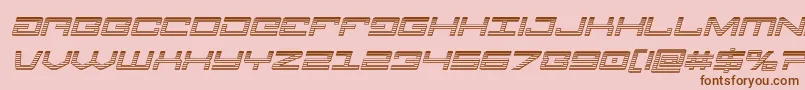 Legionchromeital-Schriftart – Braune Schriften auf rosa Hintergrund