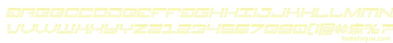 Legionchromeital-Schriftart – Gelbe Schriften auf weißem Hintergrund