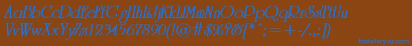 ARomanusBolditalic Font – Blue Fonts on Brown Background