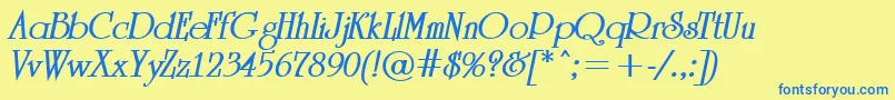 ARomanusBolditalic Font – Blue Fonts on Yellow Background