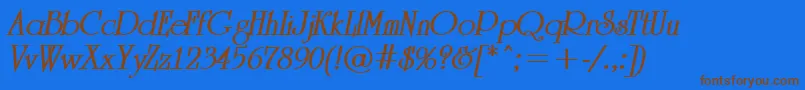 ARomanusBolditalic Font – Brown Fonts on Blue Background