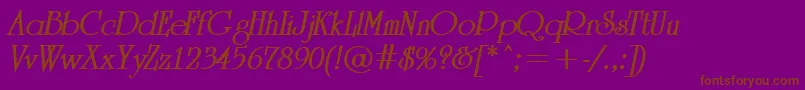 ARomanusBolditalic Font – Brown Fonts on Purple Background