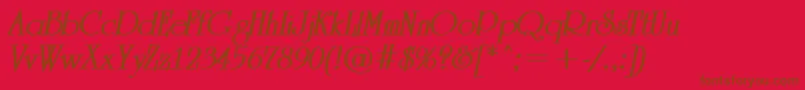 ARomanusBolditalic Font – Brown Fonts on Red Background