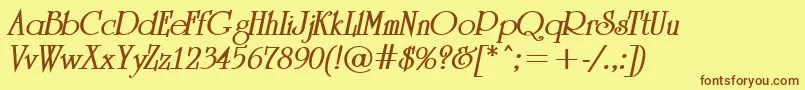 ARomanusBolditalic Font – Brown Fonts on Yellow Background