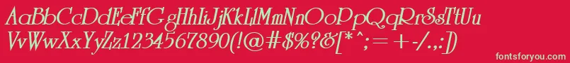 ARomanusBolditalic Font – Green Fonts on Red Background