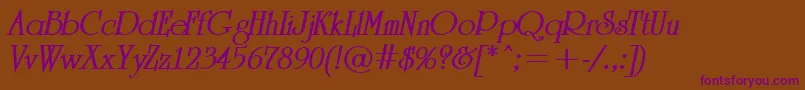 ARomanusBolditalic Font – Purple Fonts on Brown Background