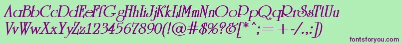 ARomanusBolditalic Font – Purple Fonts on Green Background