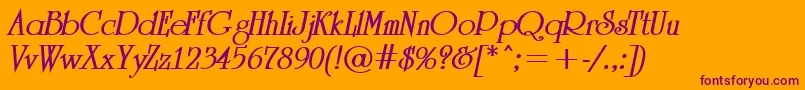 ARomanusBolditalic Font – Purple Fonts on Orange Background