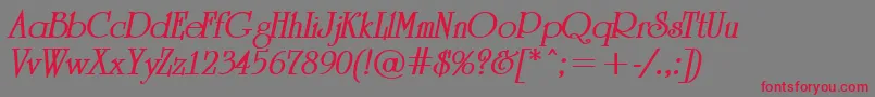 ARomanusBolditalic Font – Red Fonts on Gray Background