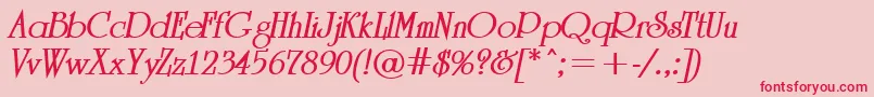 ARomanusBolditalic Font – Red Fonts on Pink Background