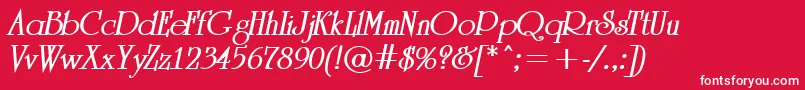 ARomanusBolditalic Font – White Fonts on Red Background