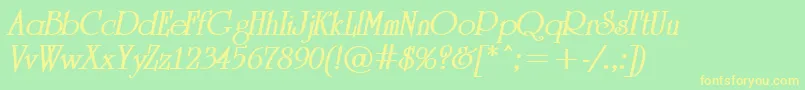 ARomanusBolditalic Font – Yellow Fonts on Green Background