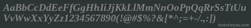 Czcionka TinosBoldItalic – szare czcionki na czarnym tle